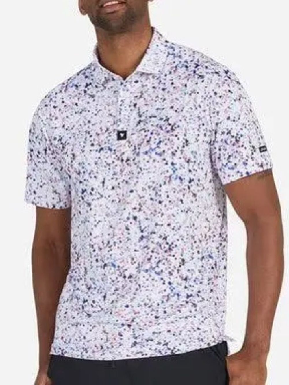 Bad Birdie Splatter Men's White Multi-Color Speckle Polo Shirt XXL